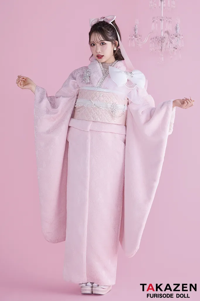 振袖5点セット□成人式振袖正絹トールサイズ帯揚げベルベッド 帯締め