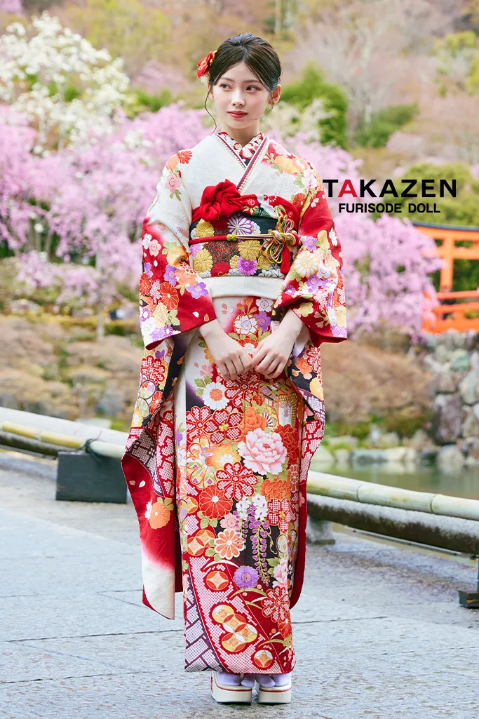 振袖 仮絵羽 金彩 銀通し 紋意匠 セール 絞り 桜 正絹 未仕立て品 八掛