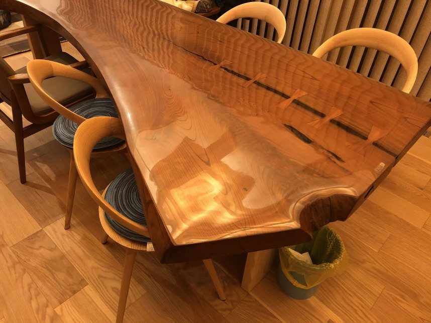 一枚板 木製座卓 ダークブラウン・ライトブラウン 【公式通販】