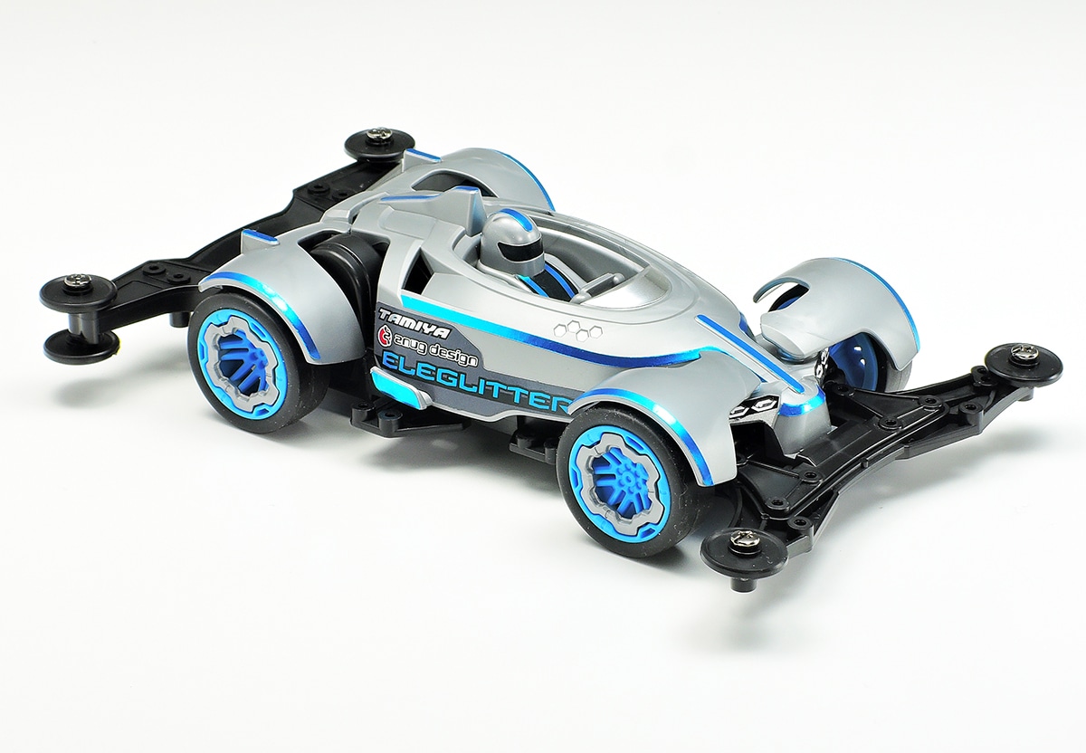 ミニ四駆ワイドワンウェイホイールセット（ブルータイヤ付き）未使用