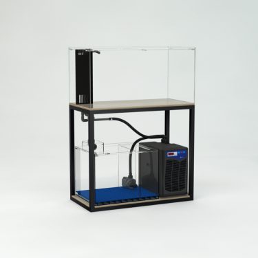 オーバーフロー水槽 900×450×450 台 ポンプ 照明セット ブラック菅