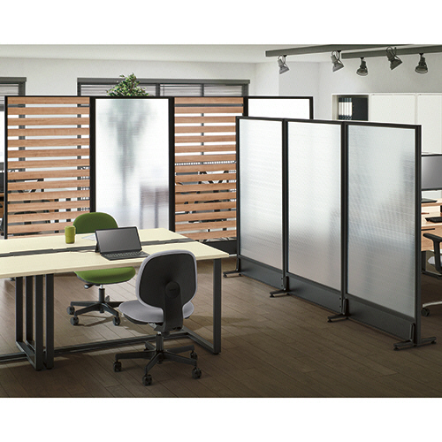 たのめーる】ローパーティション ポリカタイプ ブラックフレーム 幅900