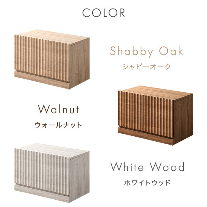 幅75］テレビ台 ユニット式 格子調 木製 扉付き 分割 テレビラック