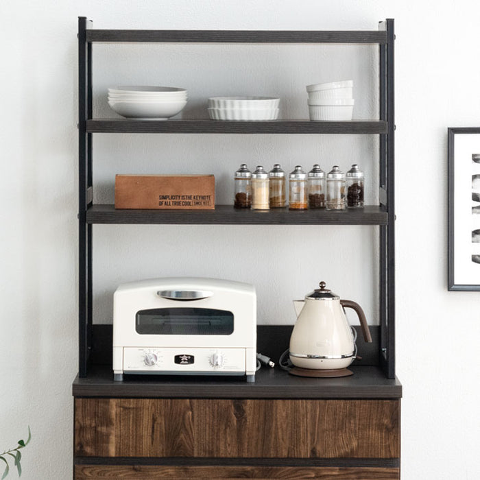 幅80cm] 食器棚 国産 キッチン収納 日本製 レンジ台 収納棚 【超大型