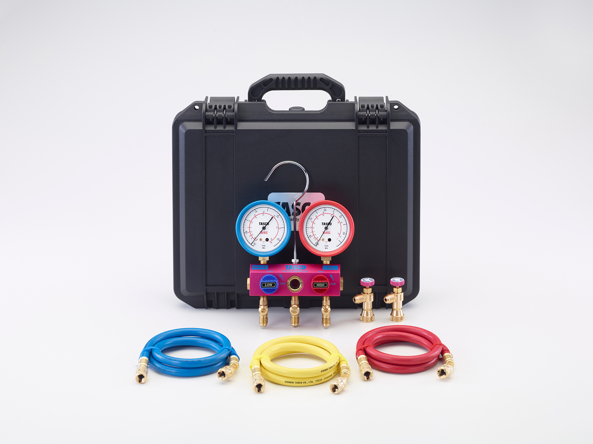 R410A/R32マニホールドセット(ゲージカバー・チャージバルブ付) | 株式