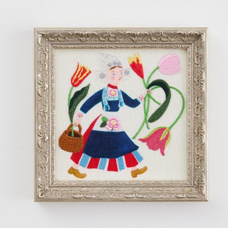 柏木リエさん×bitteさん 民族衣装の刺繍フレーム「オランダ」: キット