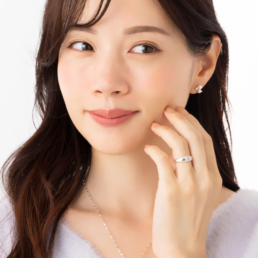 淡水パールジュエルハートピアス｜天使の卵 輝く天使の羽