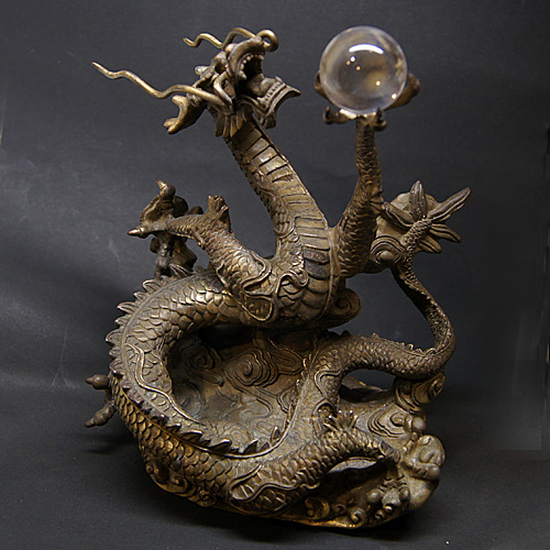 銅 細工 九龍戯珠 銅皿 銅盤 装飾品 工芸品 美術品 置物 【公式通販】