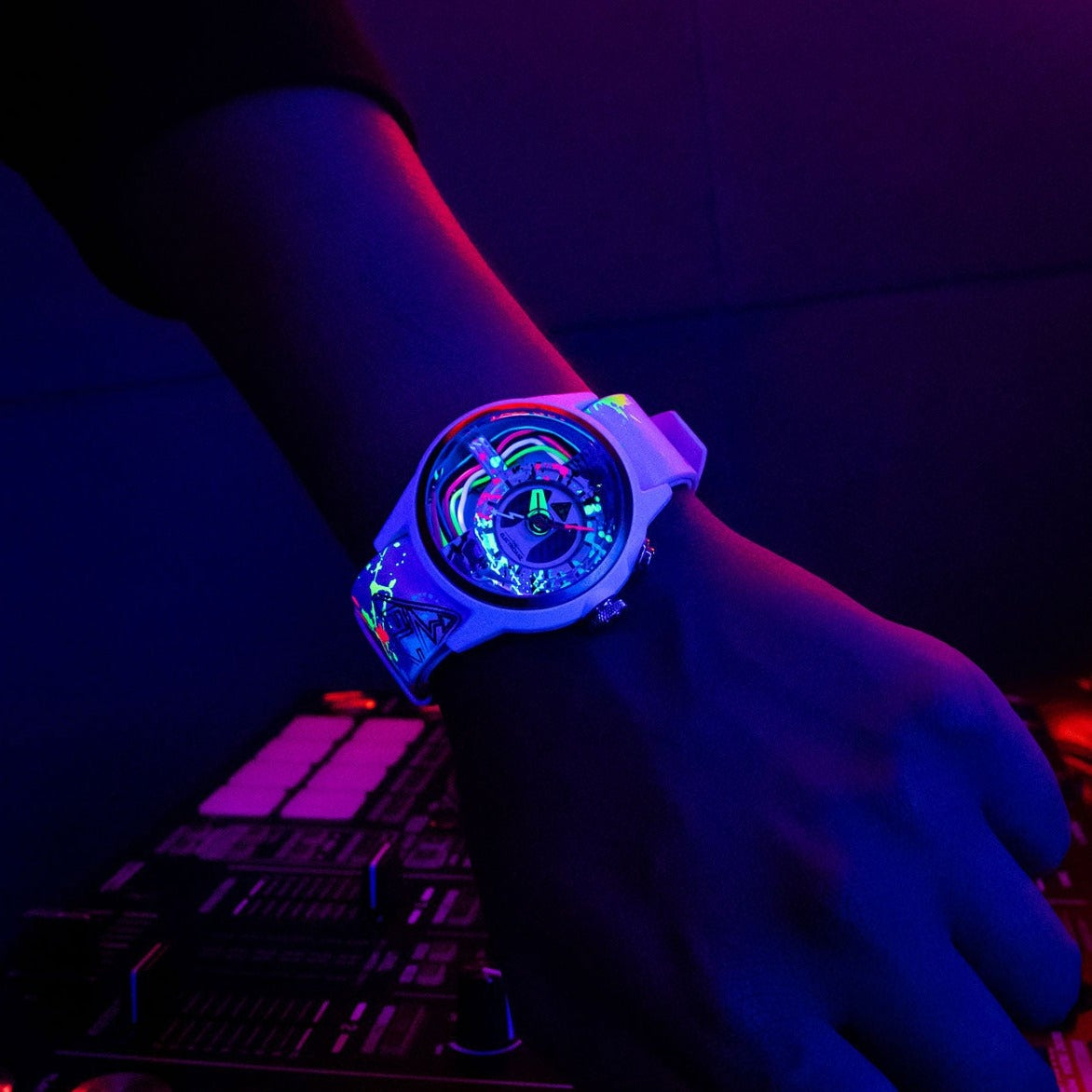 White Leather strap for Neon Z White edition | Silver buckle