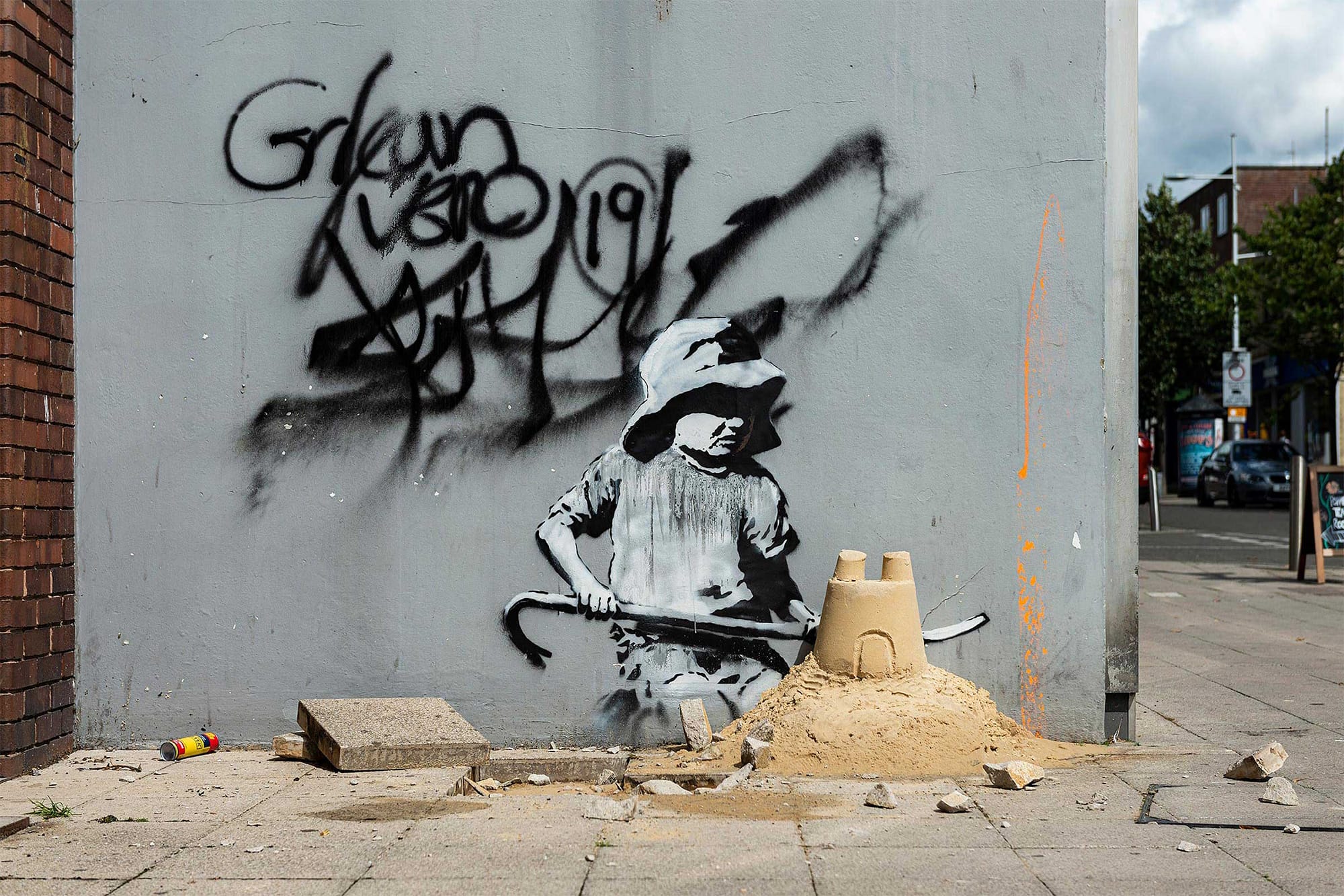 A Great British Spraycation': Works by Banksy Cheekily Interpret