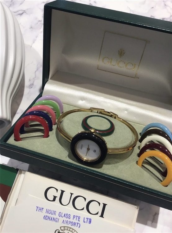 GUCCI アナログ時計 チェンジベゼル 12種 カラフルリング付き グッチ