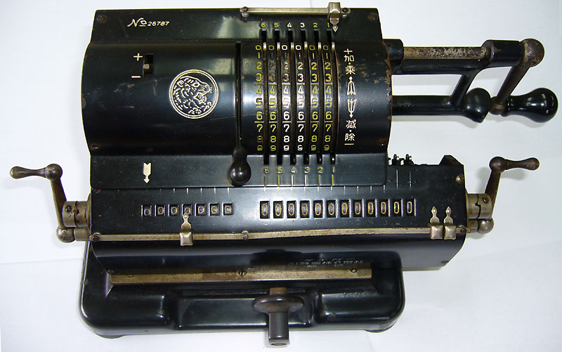 昭和レトロタイガー手回し計算機