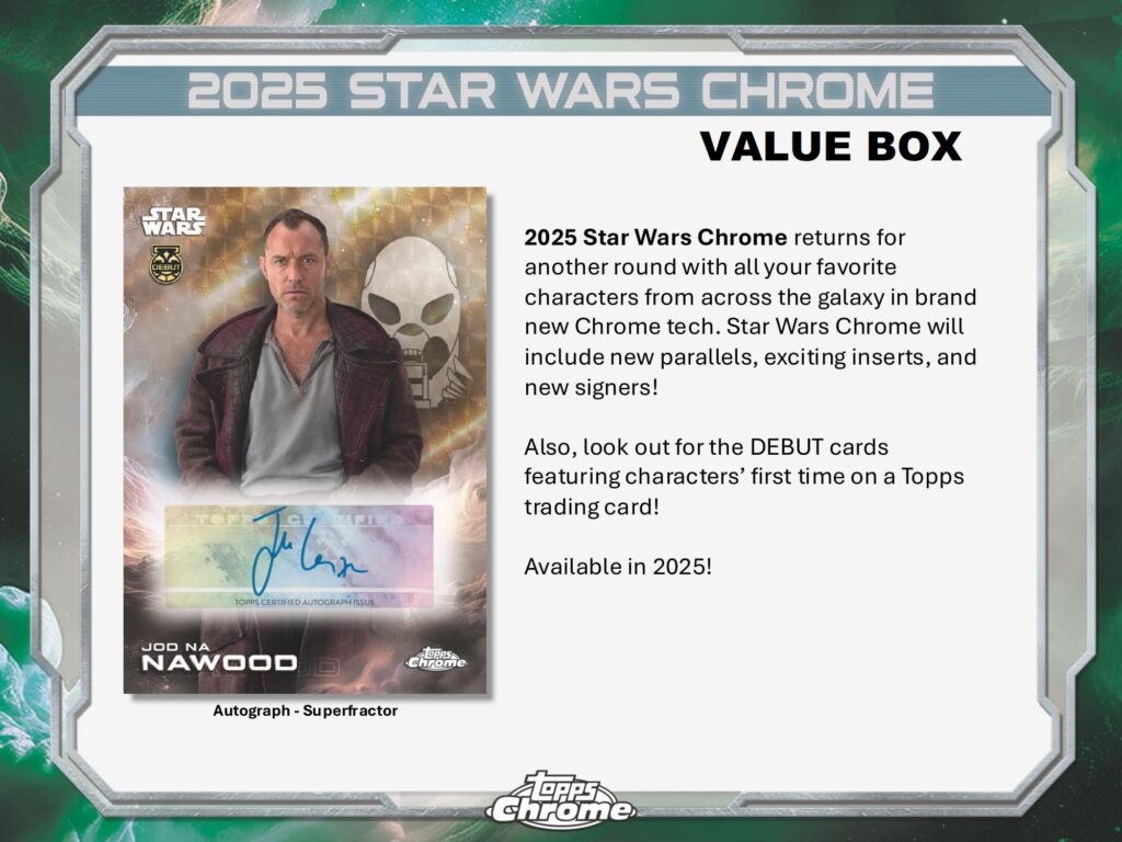 製品情報】2025 TOPPS STAR WARS CHROME VALUE BOX
