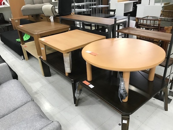 中古 家具調こたつ 丸テーブル おおたけ EK-YM807 2017年製 円形こたつ