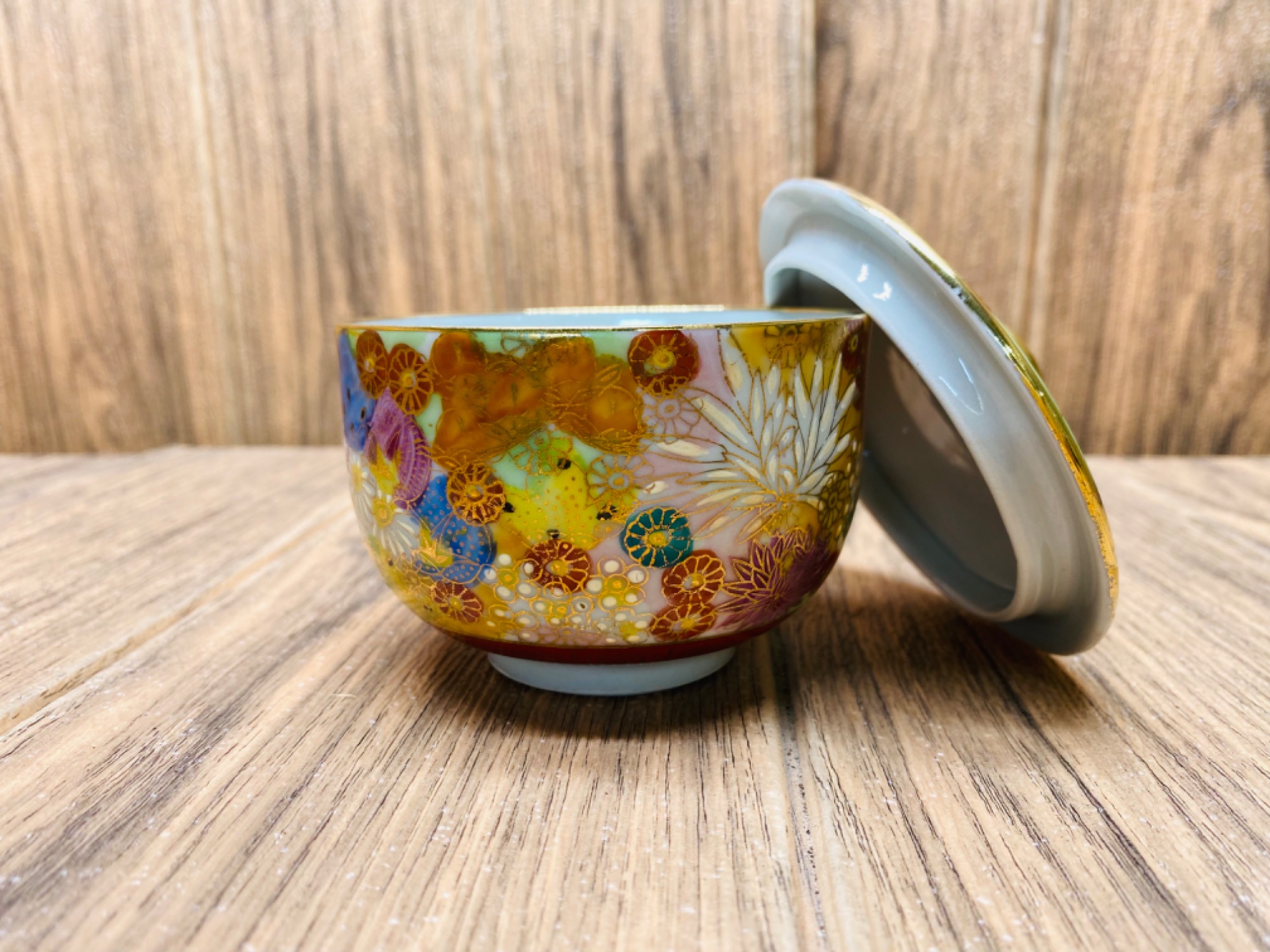 九谷焼 章山窯 金花詰め カップ＆ソーサー6客セット 九谷焼 章山窯 金