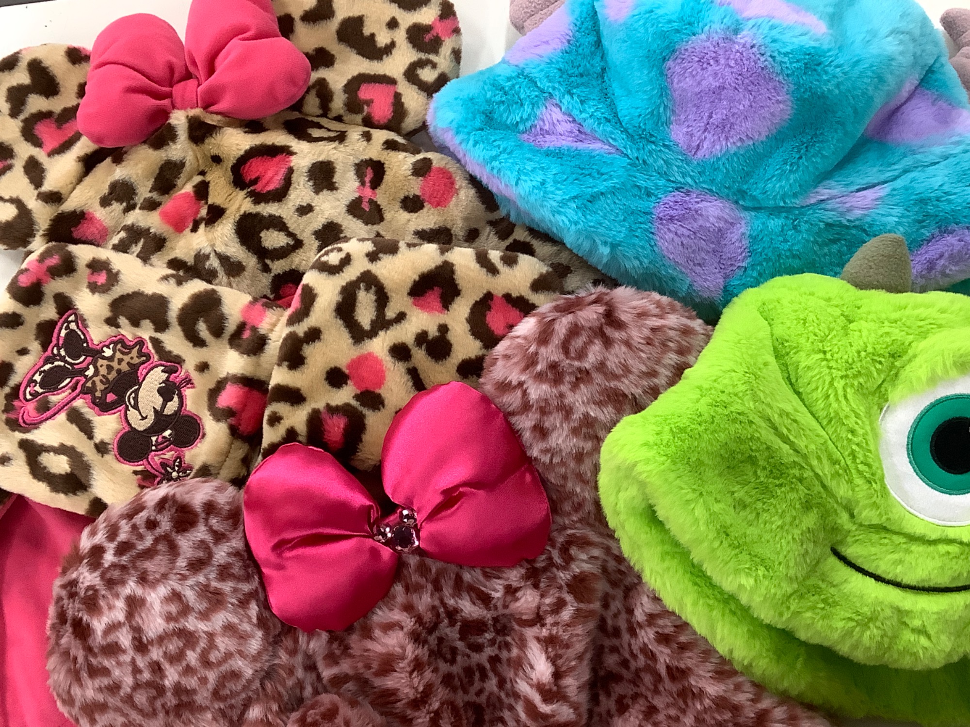 ディズニー ファンキャップ ヒョウ柄 3点 ピンク グレー ブラウン