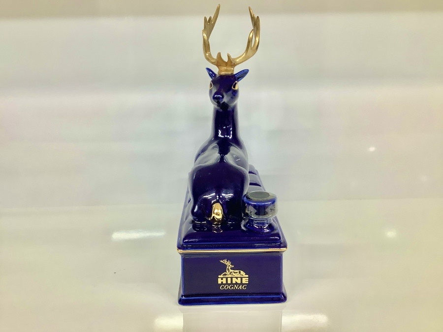 ◎45 未開栓 HINE XO ハイン 鹿 青陶器 700ml ROYAL BLUE リモージュ