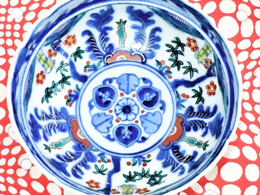 大明万暦年制年号 染付獣頭脚付筆洗 大明万暦年制年号 染付獣頭脚付筆洗