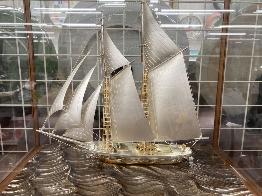 SILVER 985 TAKEHIKO 武比古 銀製 ヨット 船 インテリア置物 SILVER