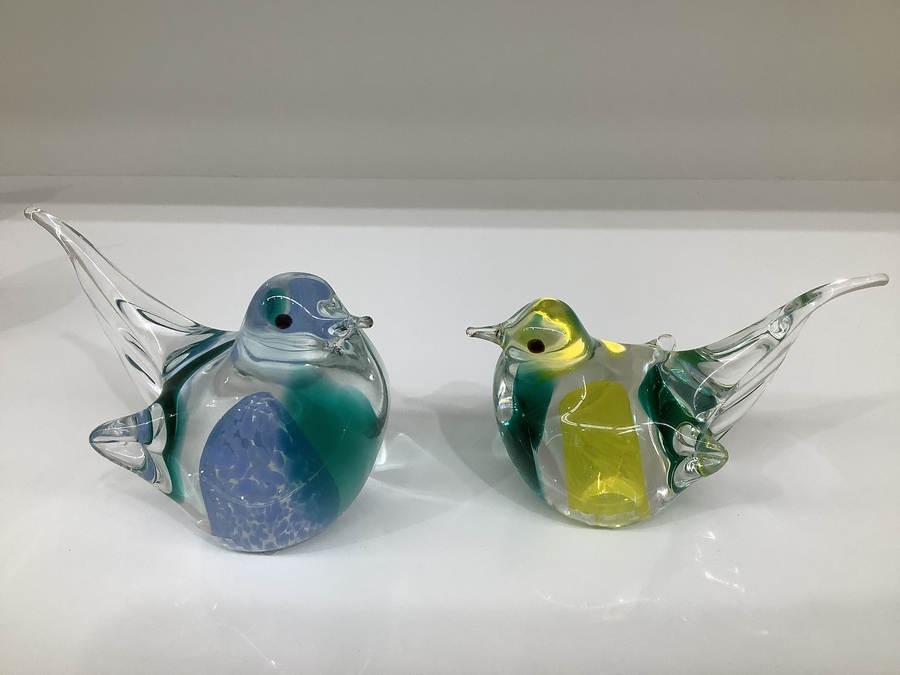 ガラス製品 牛の置物 マルティガラス 木製置台付き ガラス製品 牛の