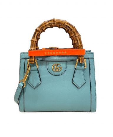 中古・古着通販】GUCCI (グッチ) ダイアナミニトートバッグ スカイ