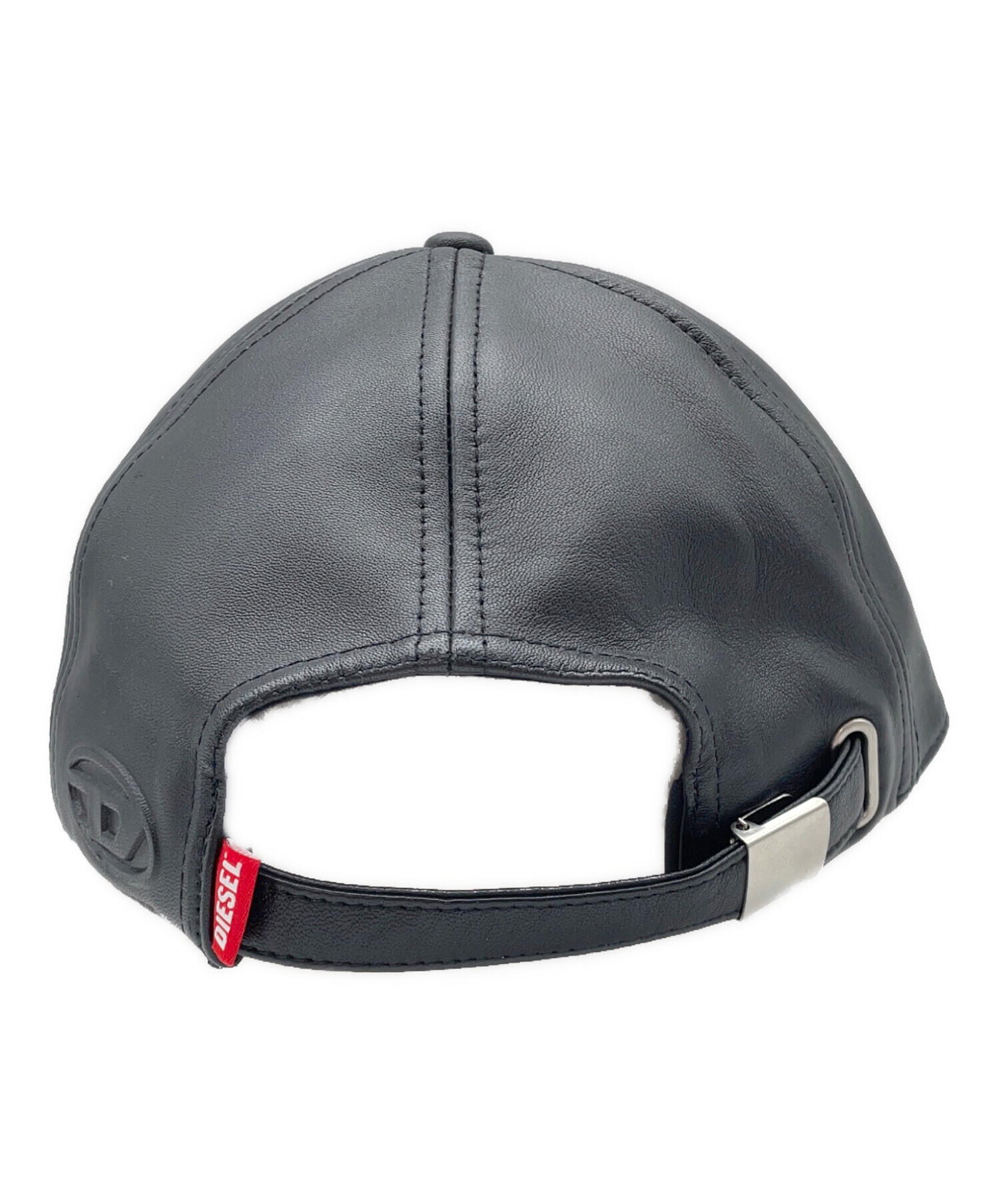 中古・古着通販】DIESEL (ディーゼル) レザーキャップ ブラック