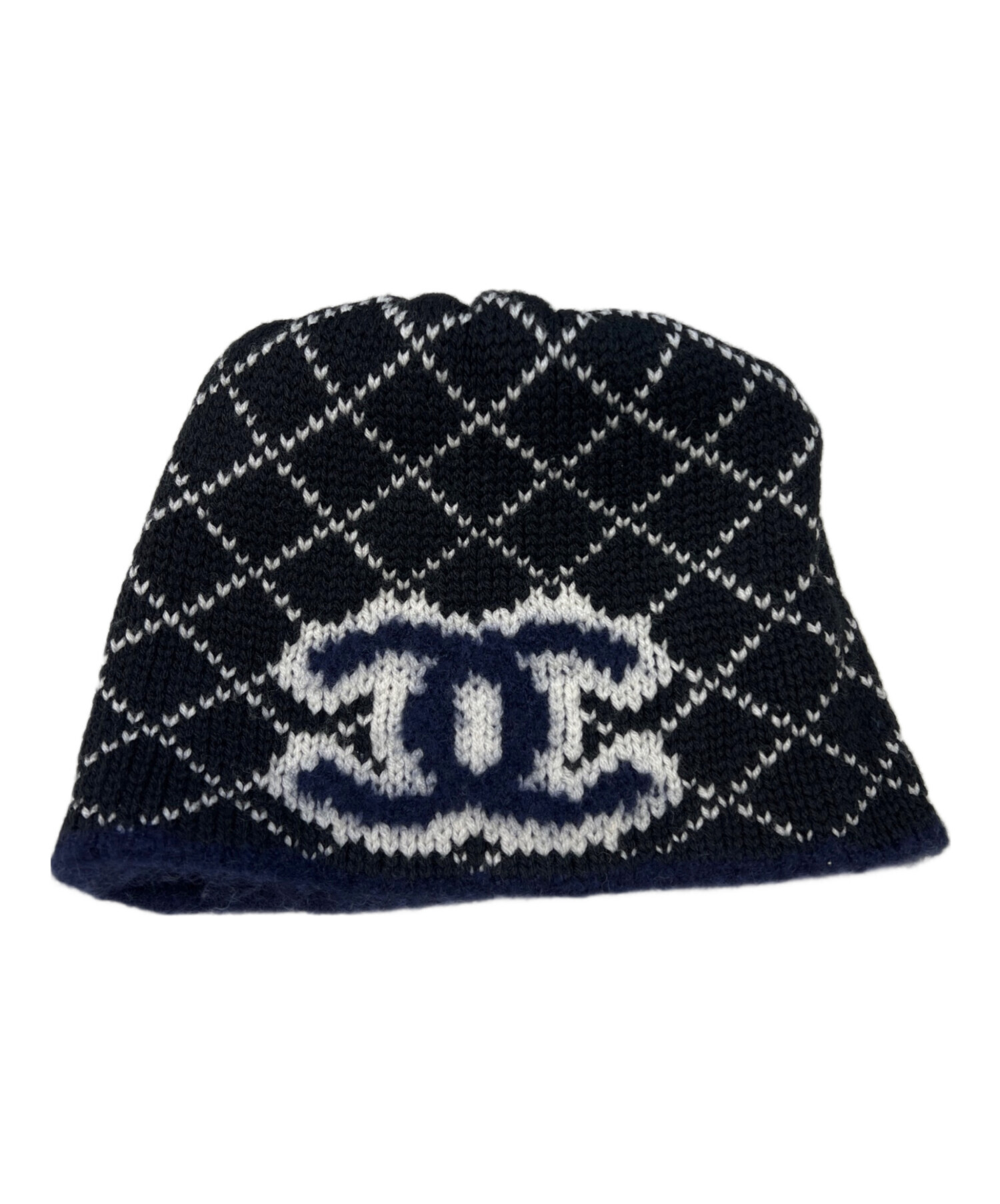 中古・古着通販】CHANEL (シャネル) ニット帽 ネイビー｜ブランド