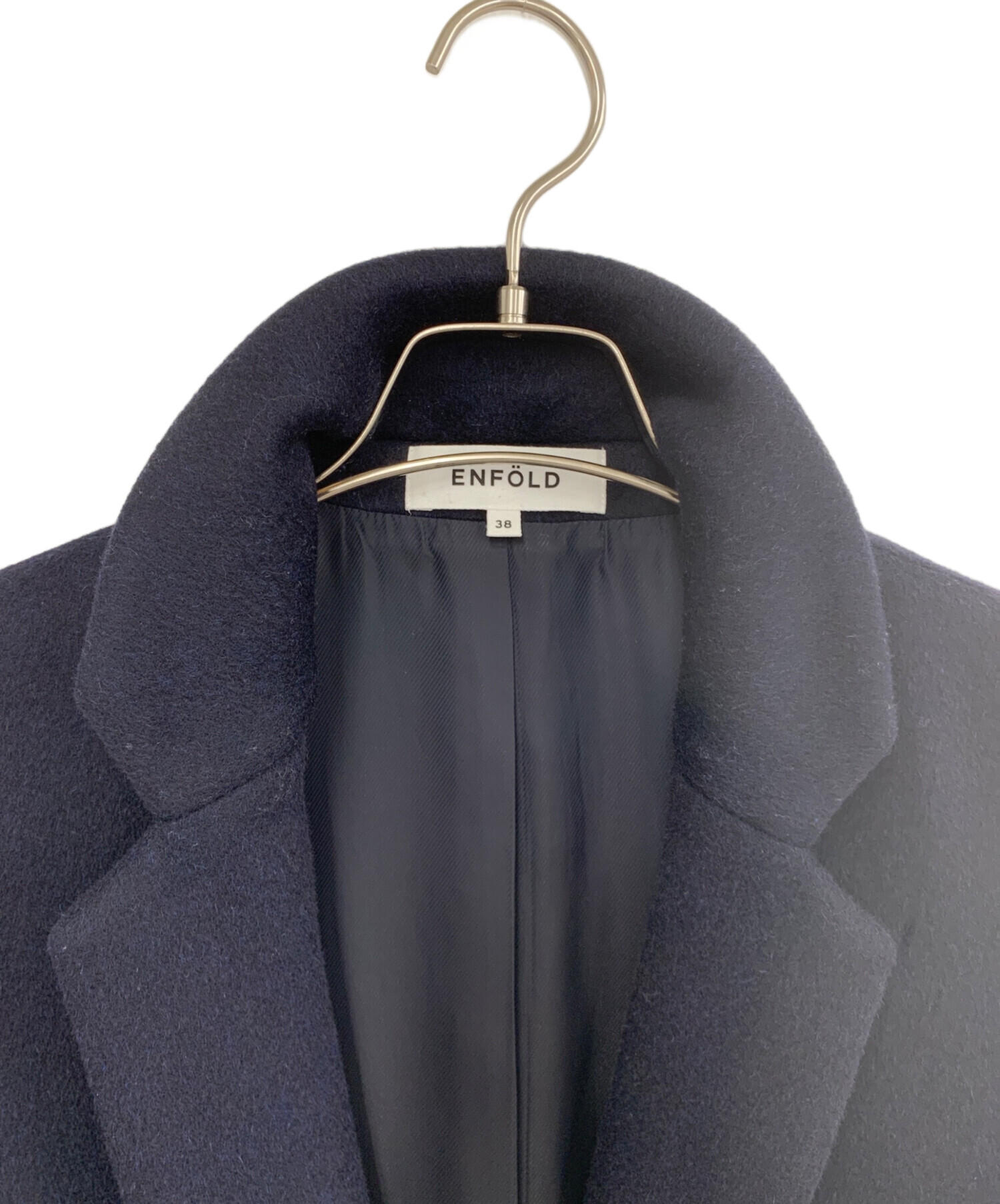 中古・古着通販】ENFOLD (エンフォルド) チェスターコート ネイビー