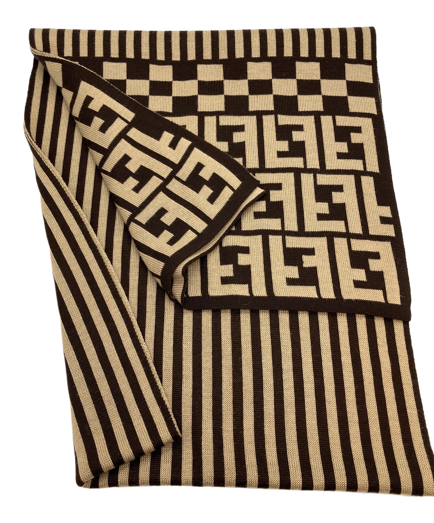 中古・古着通販】FENDI (フェンディ) ズッカ柄マフラー ベージュ