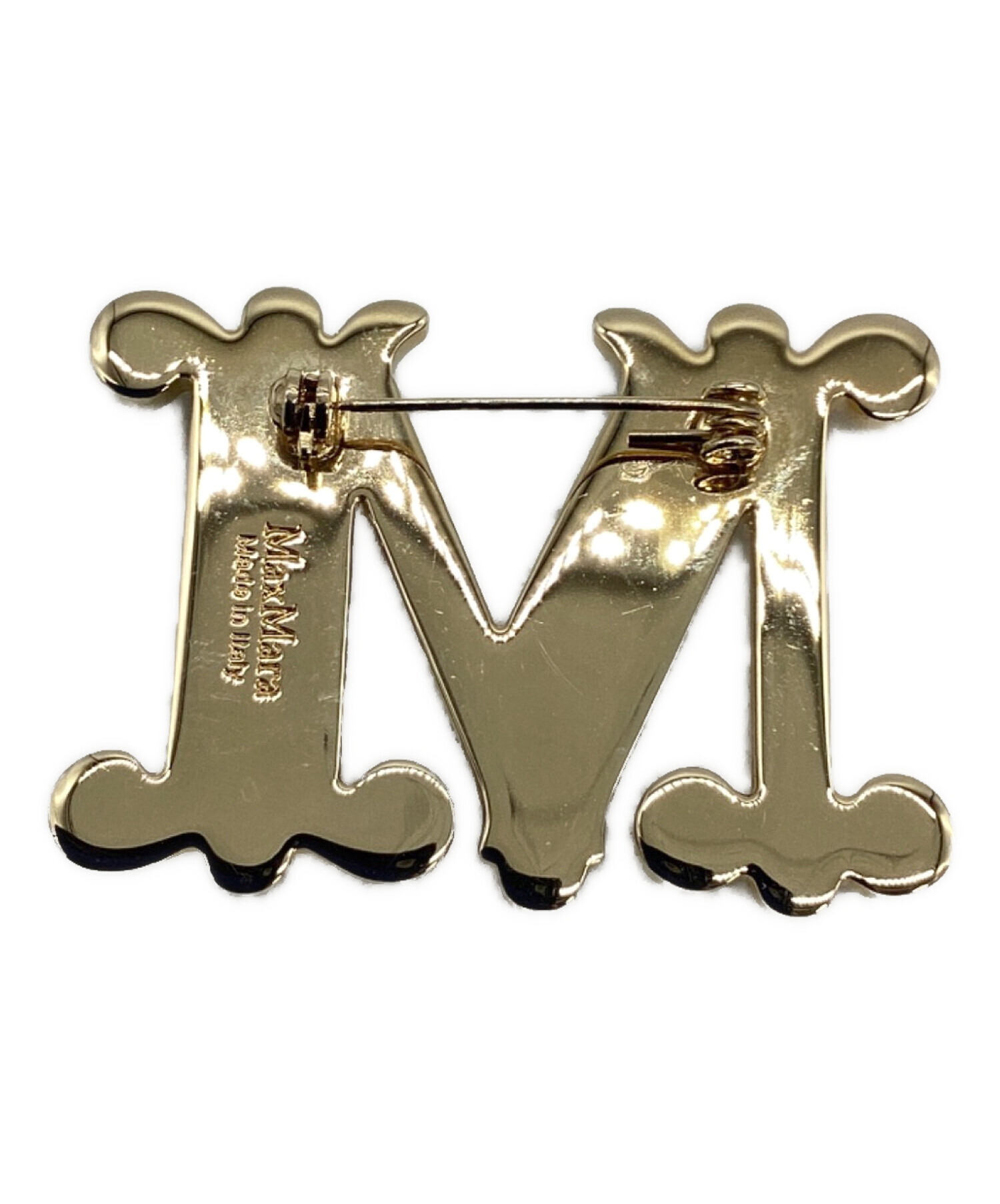 MaxMara M字型パールブローチ