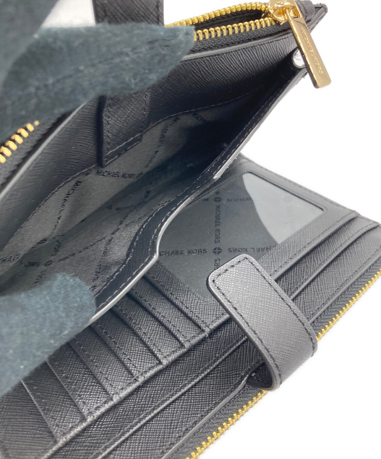 中古・古着通販】MICHAEL KORS (マイケルコース) 2つ折り財布 ブラック