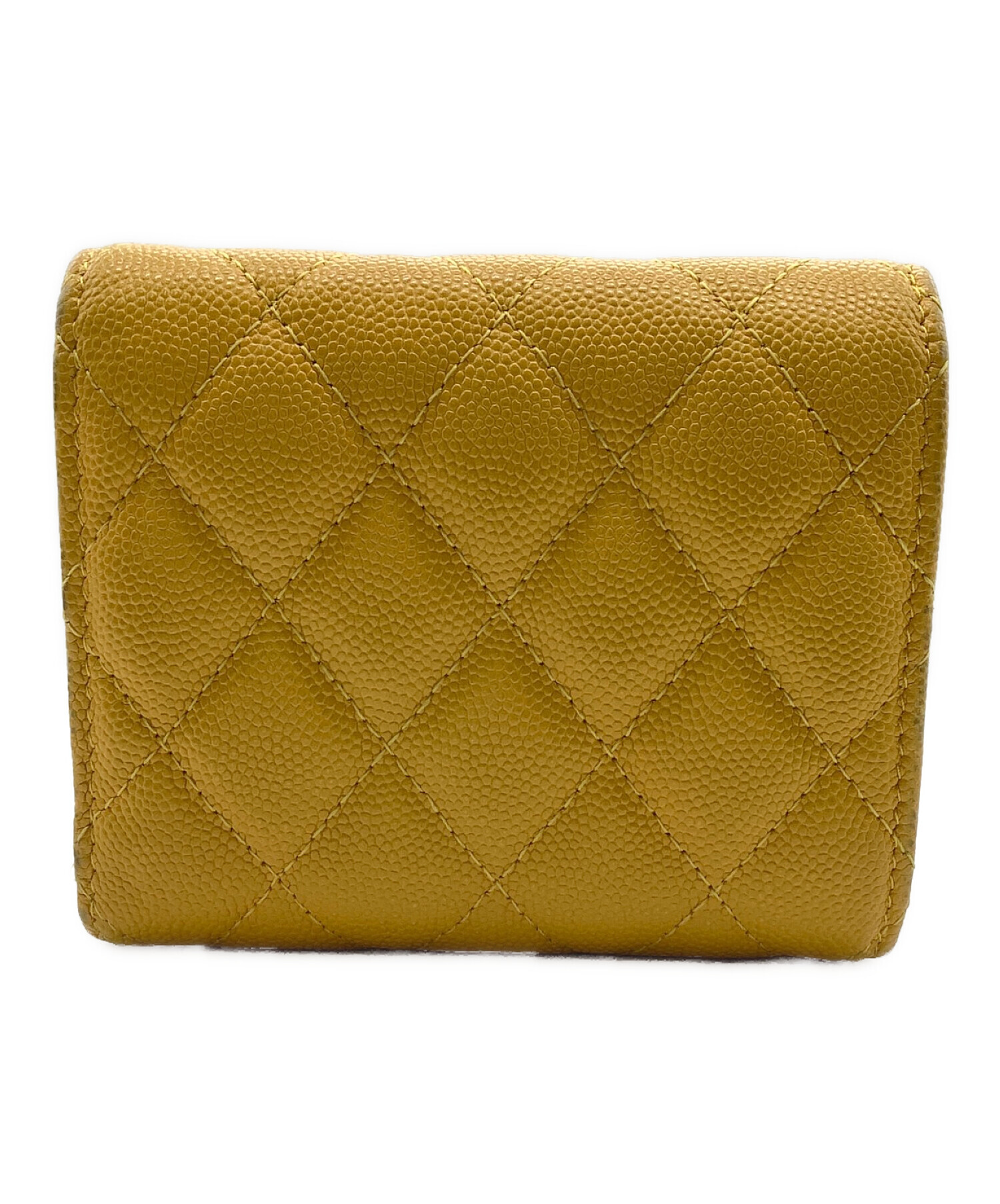 中古・古着通販】CHANEL (シャネル) マトラッセ 3つ折り財布 イエロー