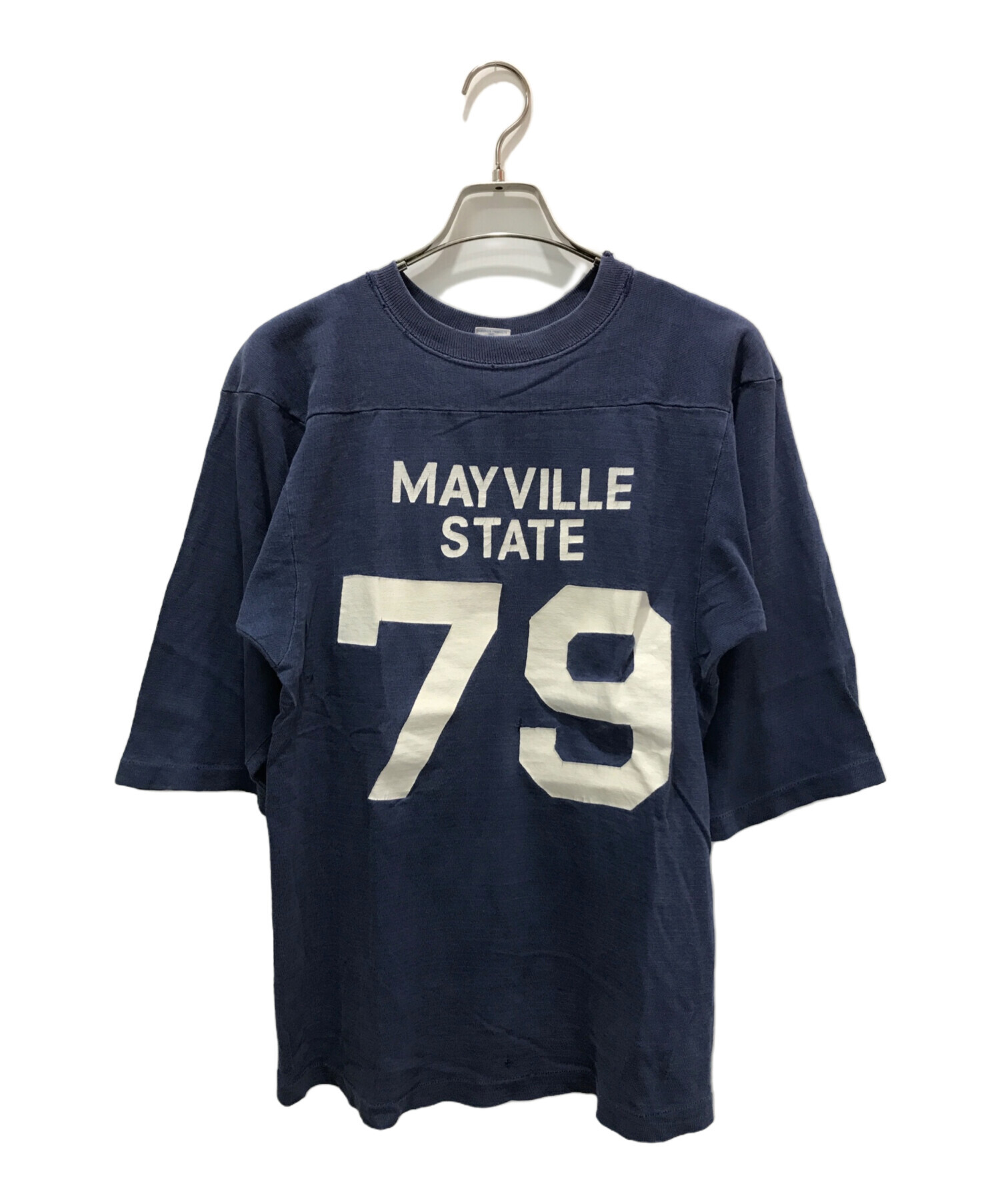 チャンピオンフットボールtシャツ 70s ヴィンテージ navy バータグ 70s