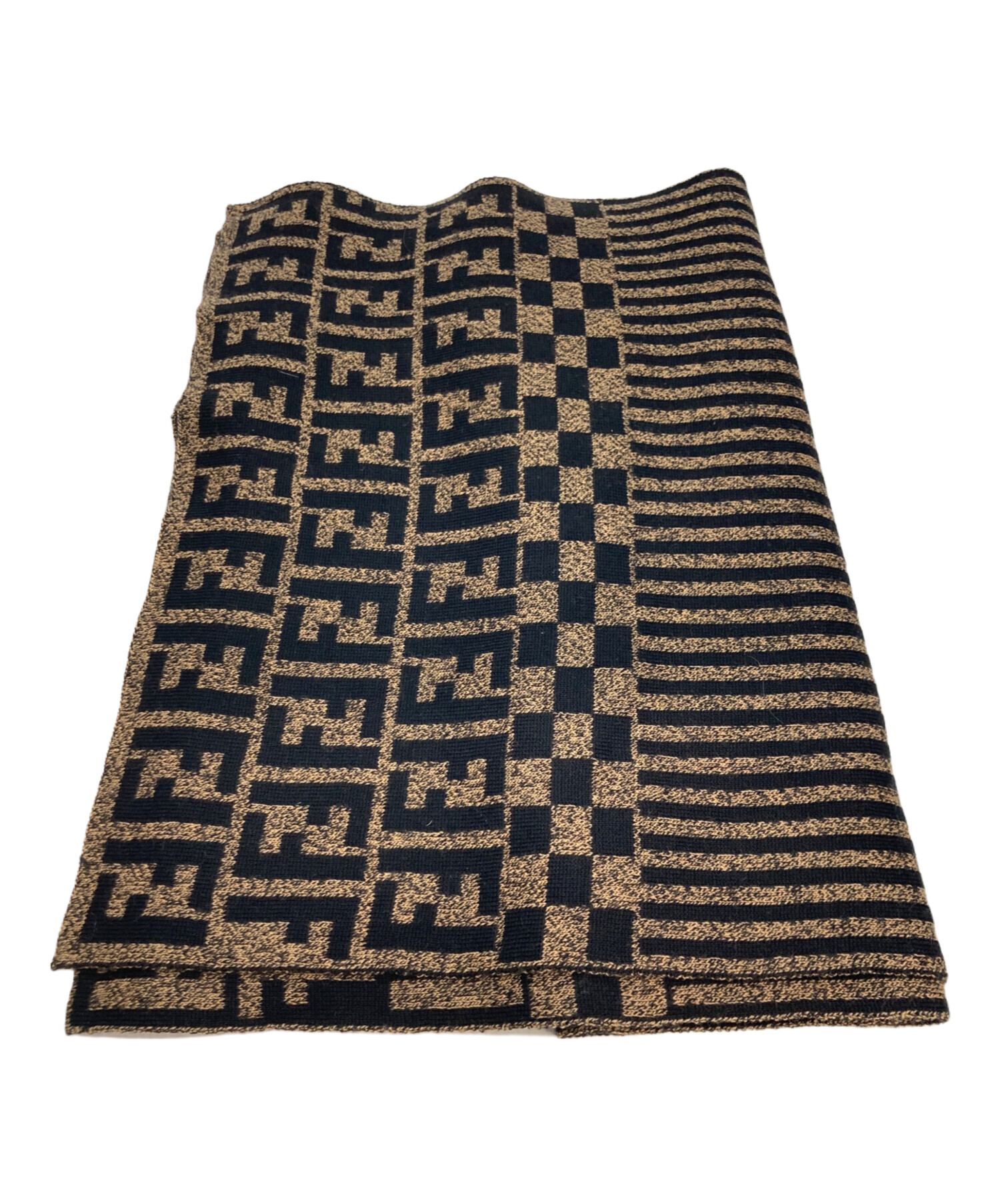 中古・古着通販】FENDI (フェンディ) ズッカ柄マフラー ブラウン