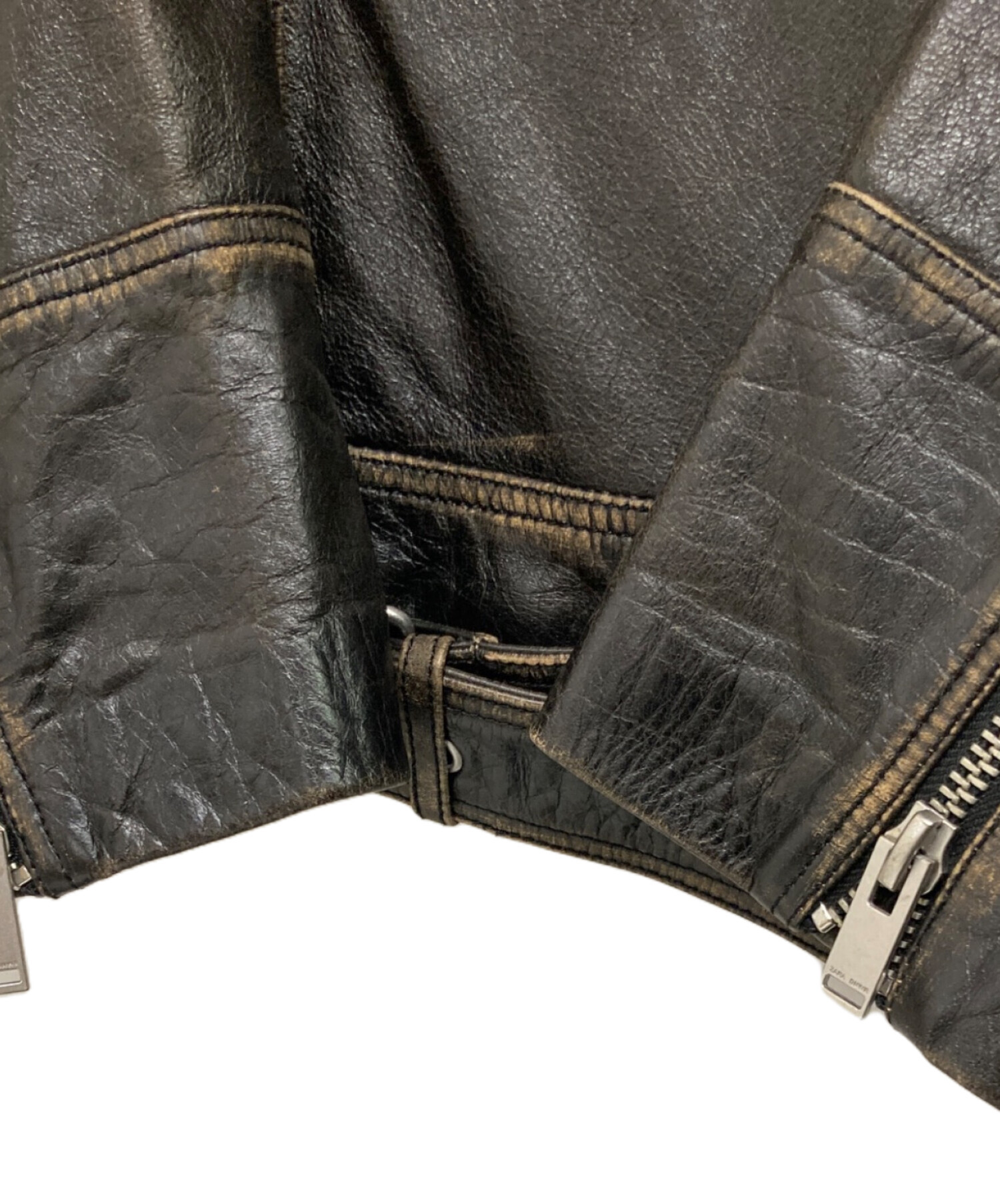 中古・古着通販】ZARA (ザラ) カウレザーライダースジャケット