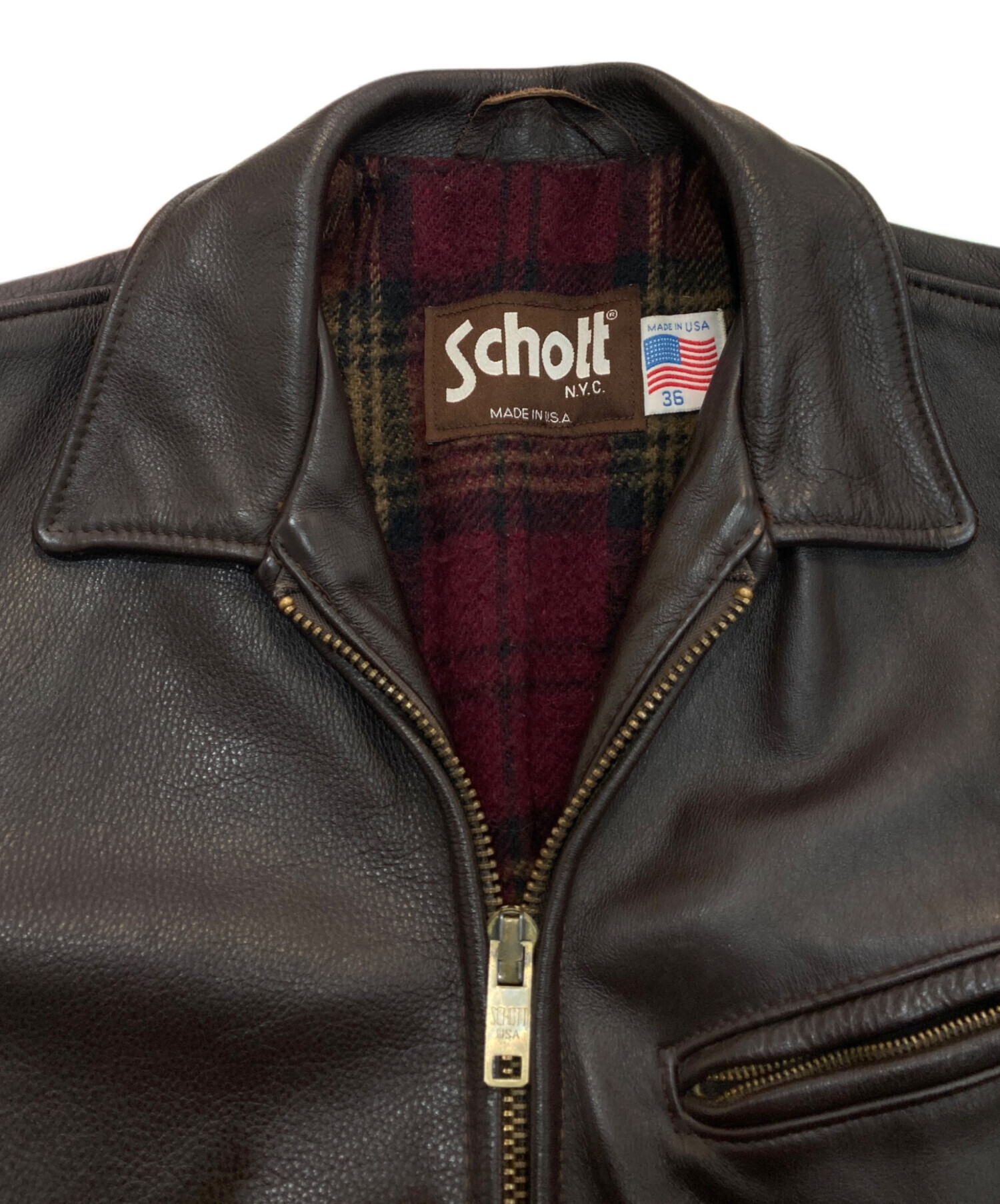 中古・古着通販】Schott (ショット) シングルライダースジャケット USA