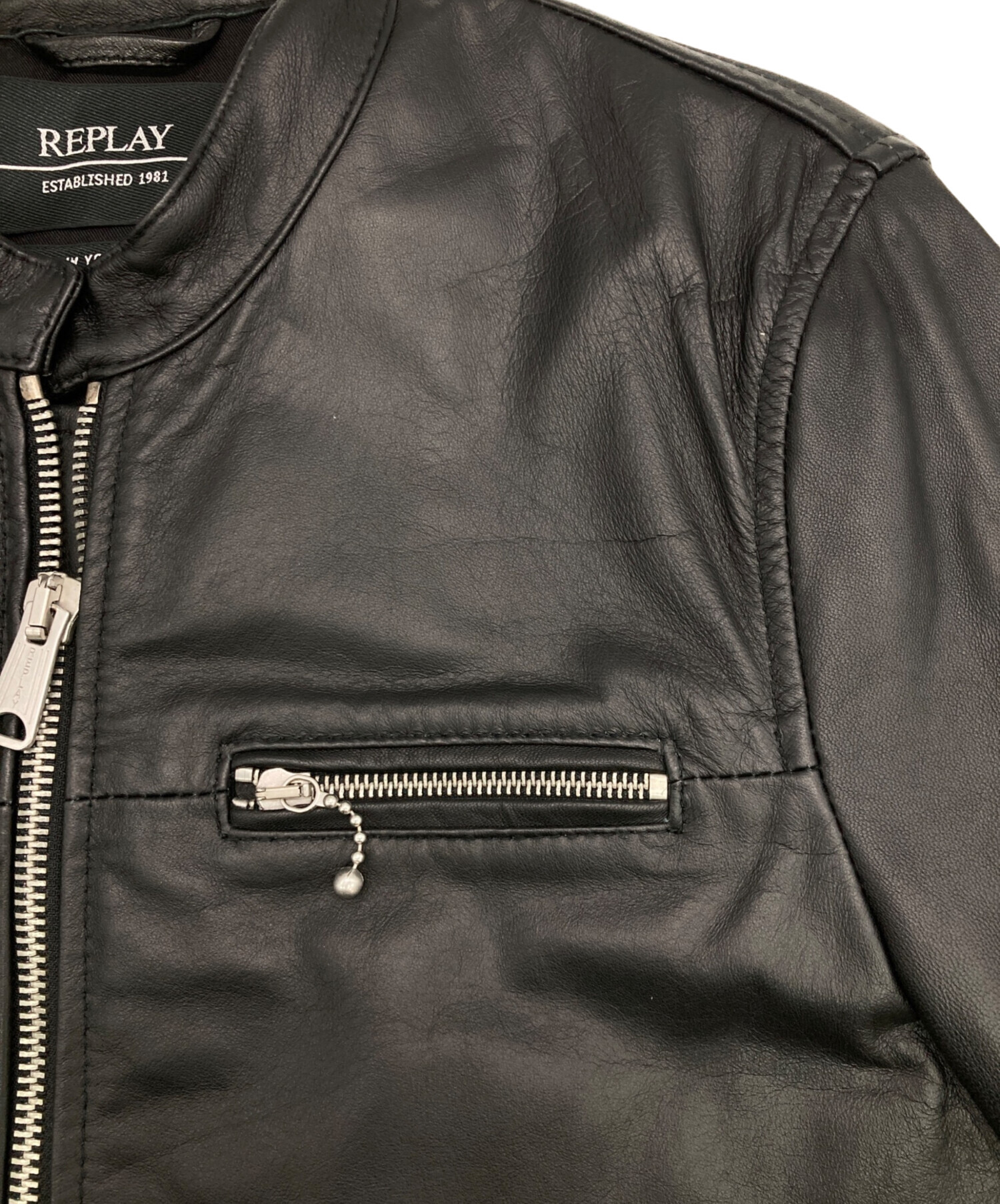 中古・古着通販】REPLAY (リプレイ) シングルライダースジャケット