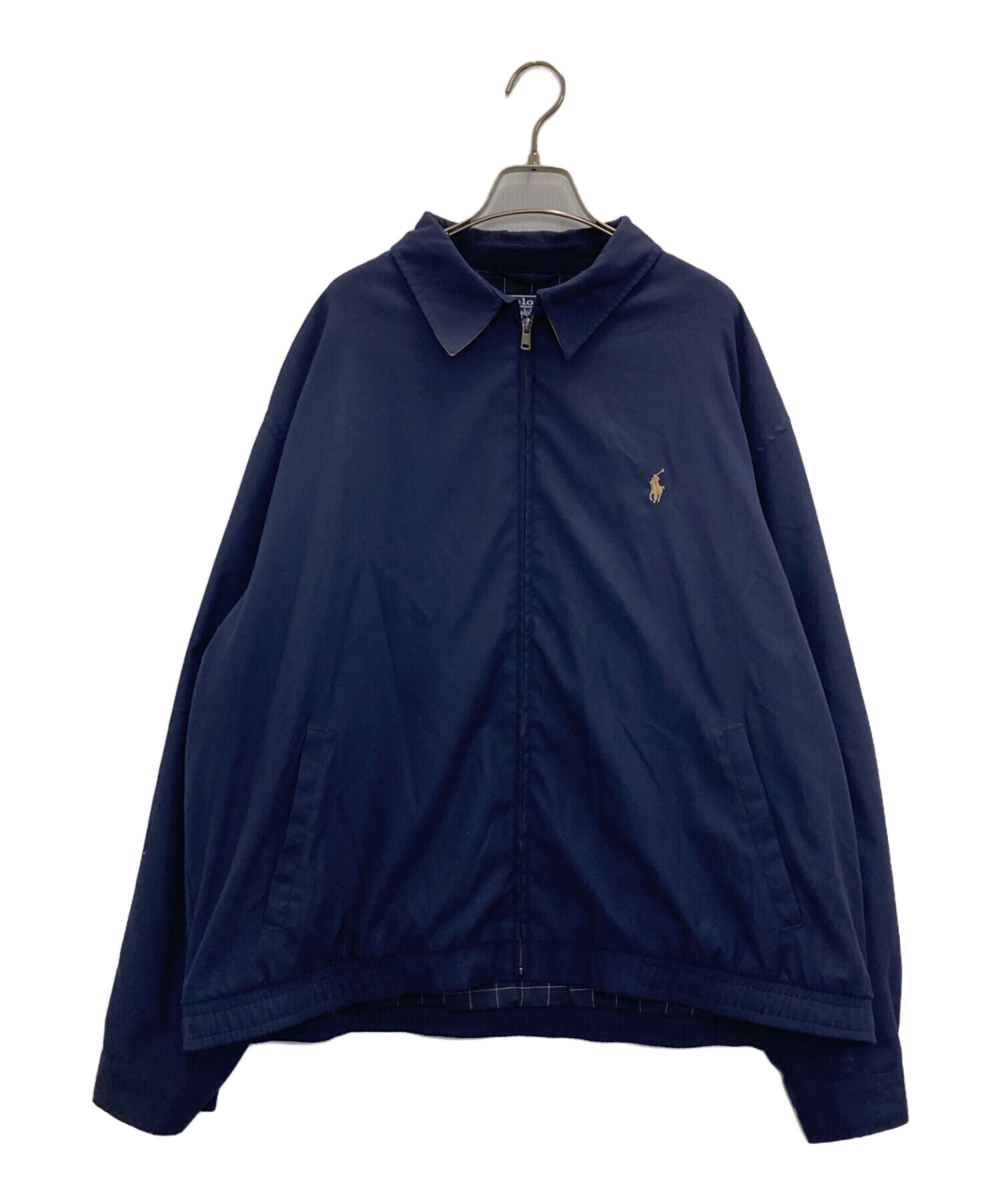 美品】ポロラルフローレン スイングトップ ネイビー Lサイズ 刺繍