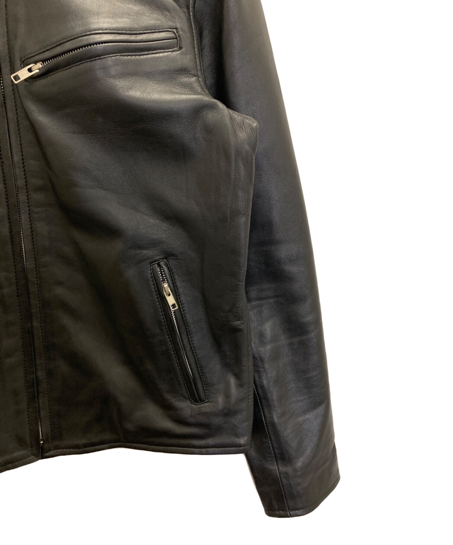 中古・古着通販】RHENIUM (レニウム) ラムレザーシングルライダース