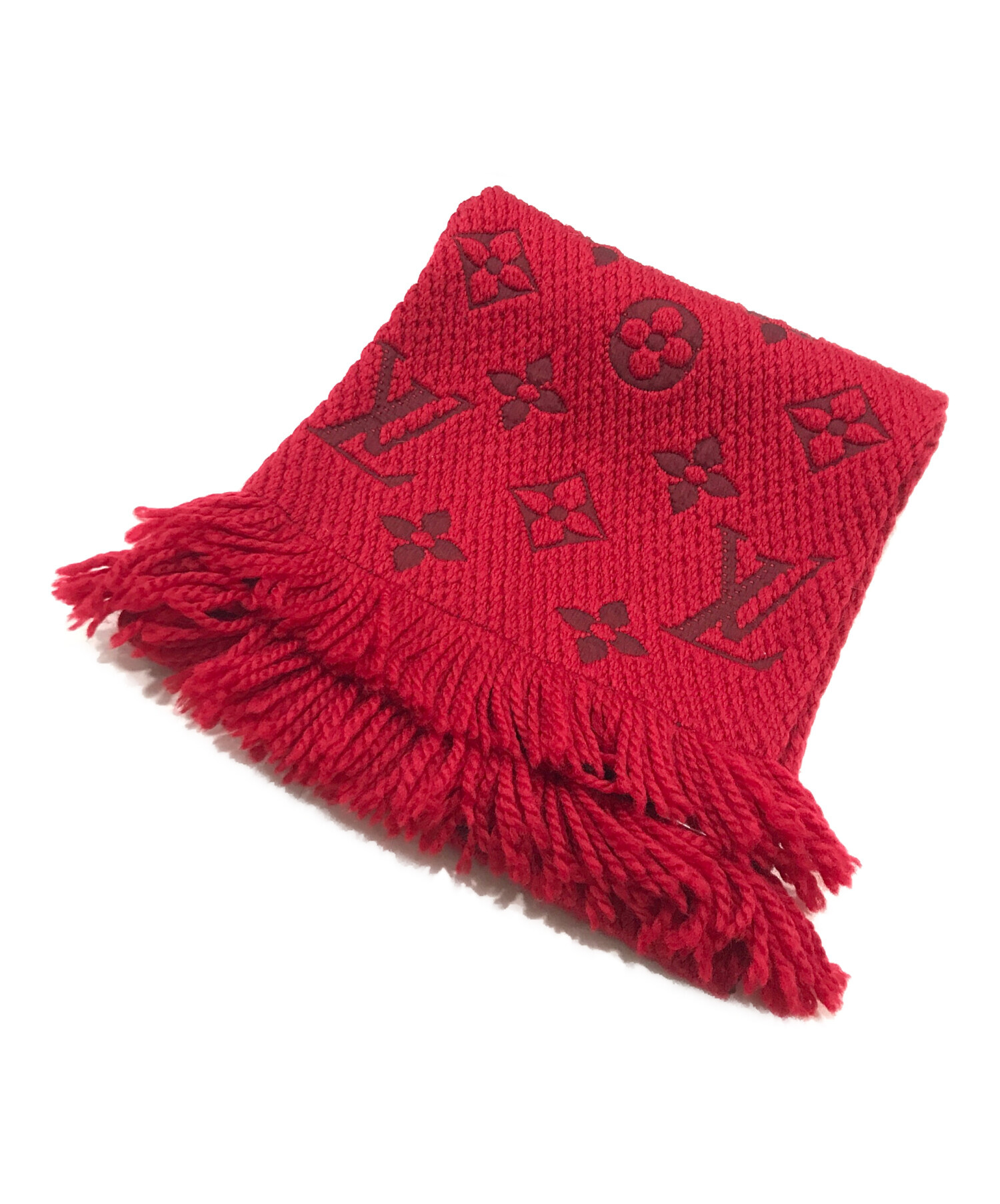 ルイヴィトン ロゴマニア マフラー レッド 中古・古着通販】LOUIS