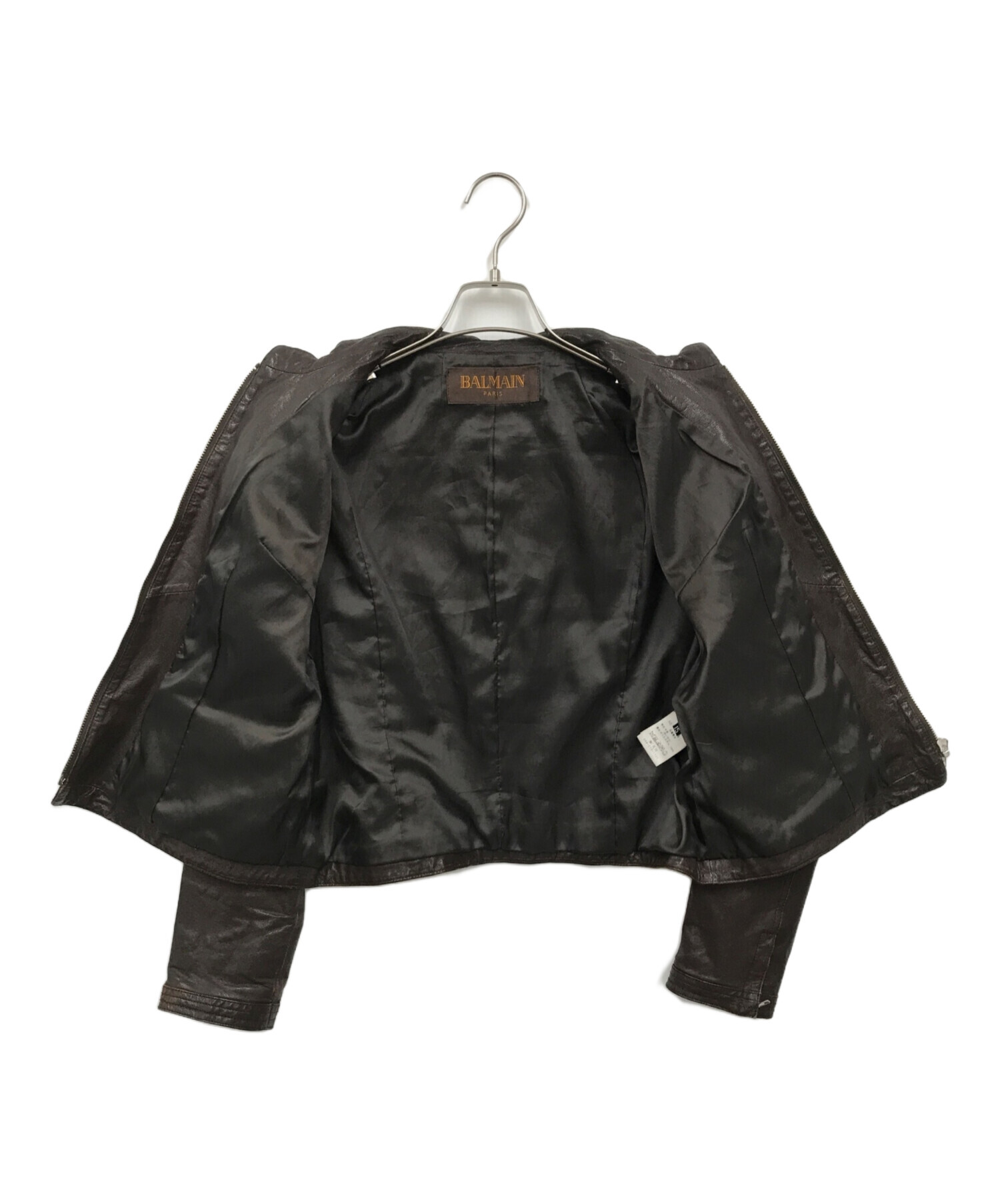 中古・古着通販】BALMAIN (バルマン) ラムレザーシングルライダース