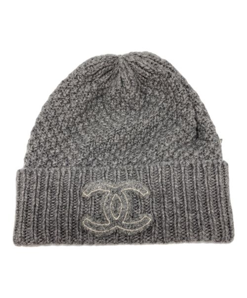CHANEL グレーニット帽