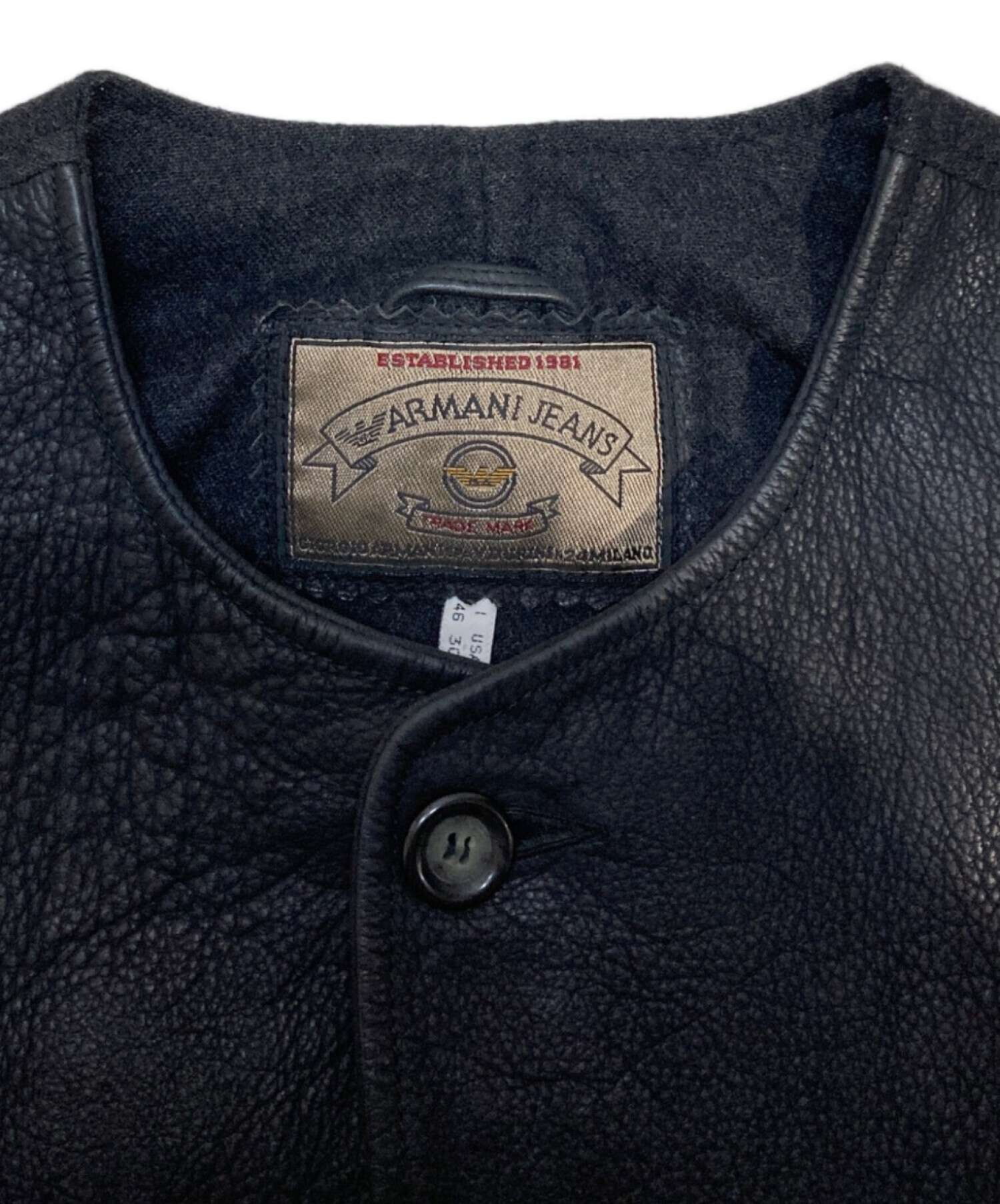 中古・古着通販】ARMANI JEANS (アルマーニジーンズ) 切替レザーベスト