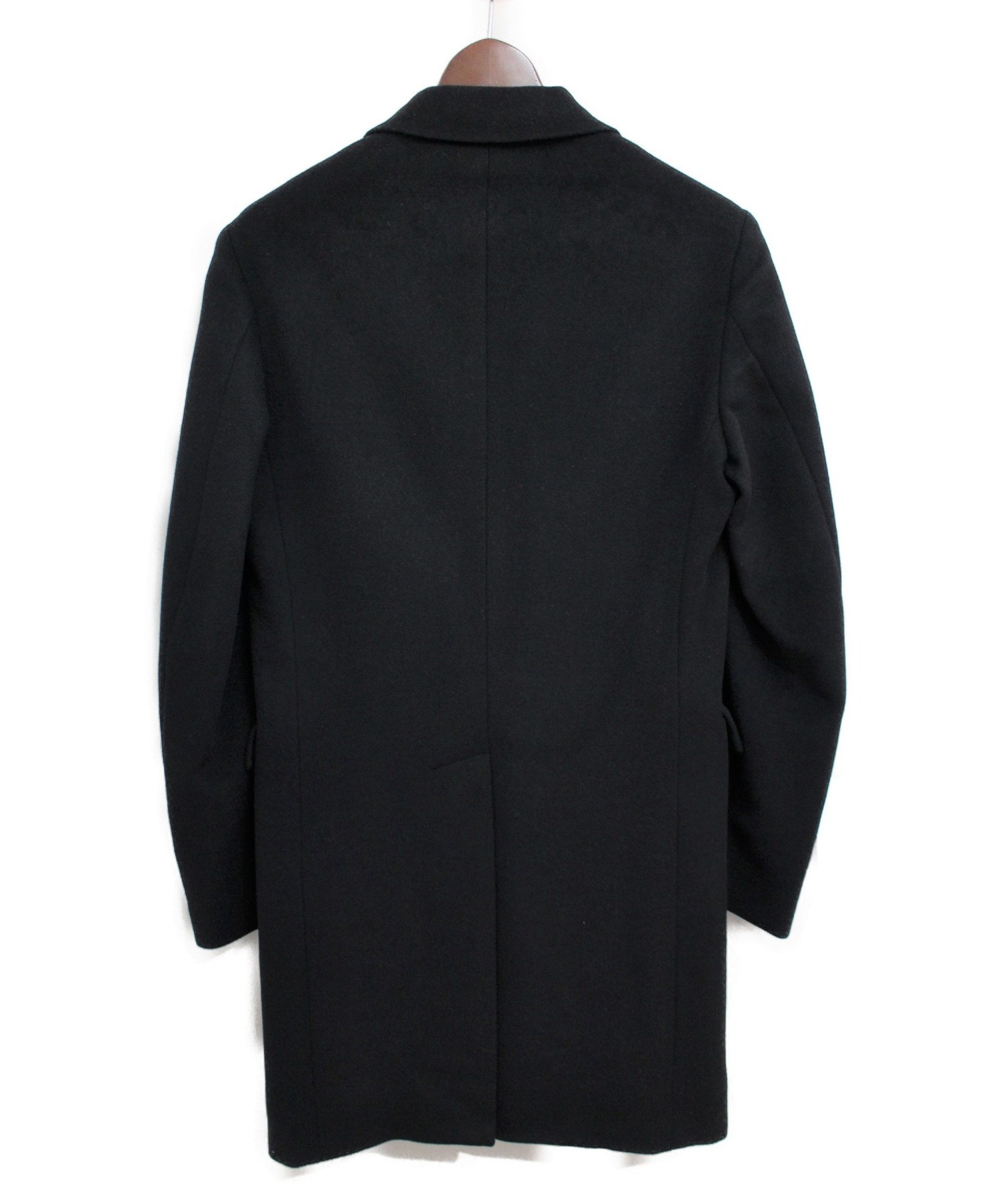 中古・古着通販】PRADA (プラダ) アンゴラ混チェスターコート ブラック