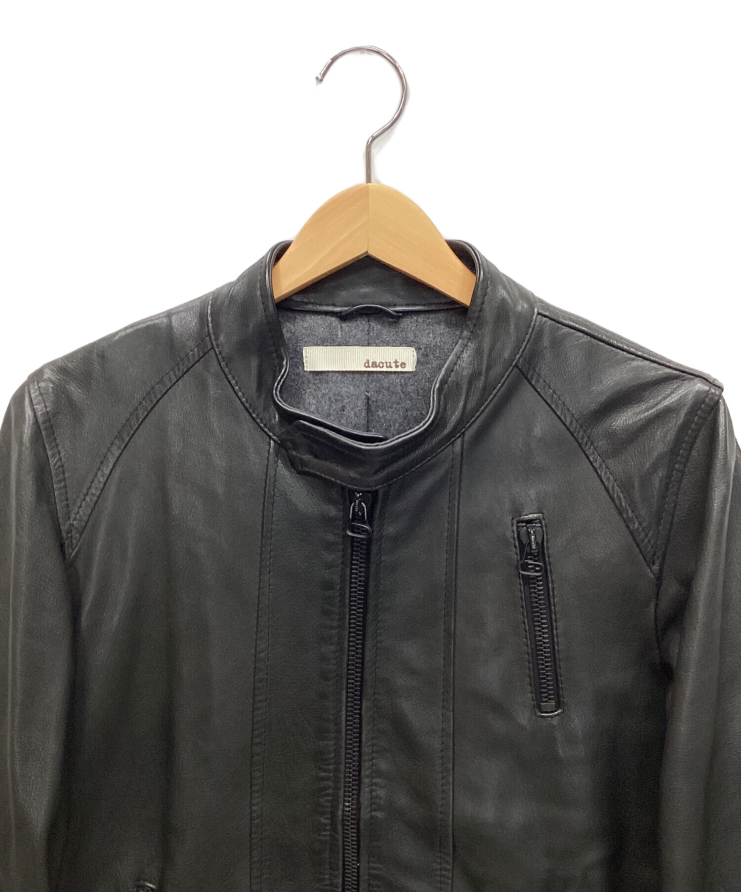 中古・古着通販】DACUTE (ダクテ) レザージャケット ブラック サイズ