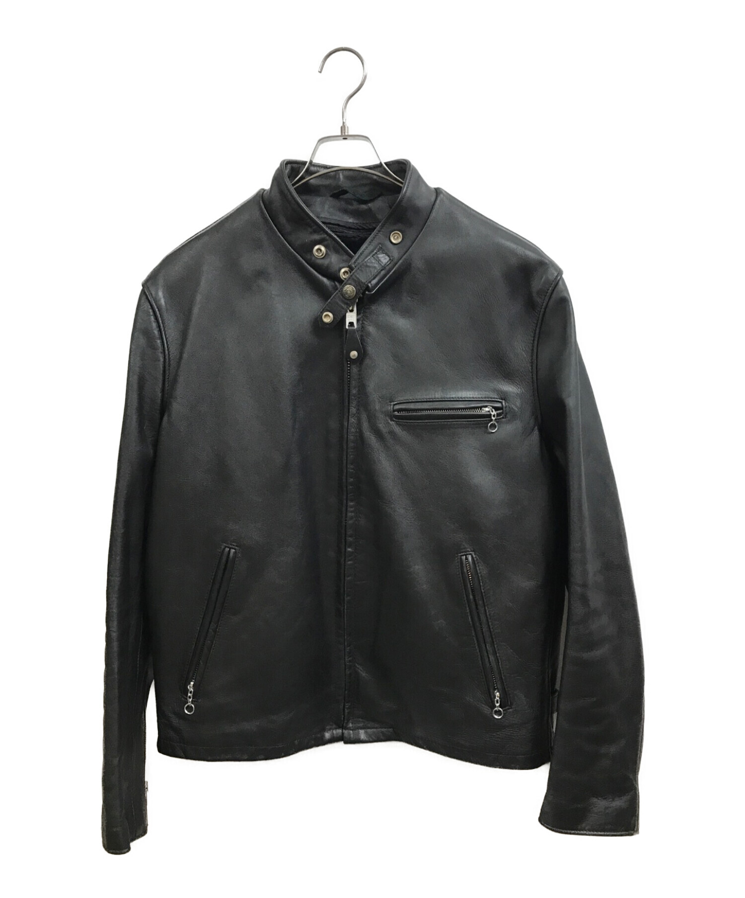 人気✨️Schott ボアライナー付 レザー シングル ライダース ジャケット