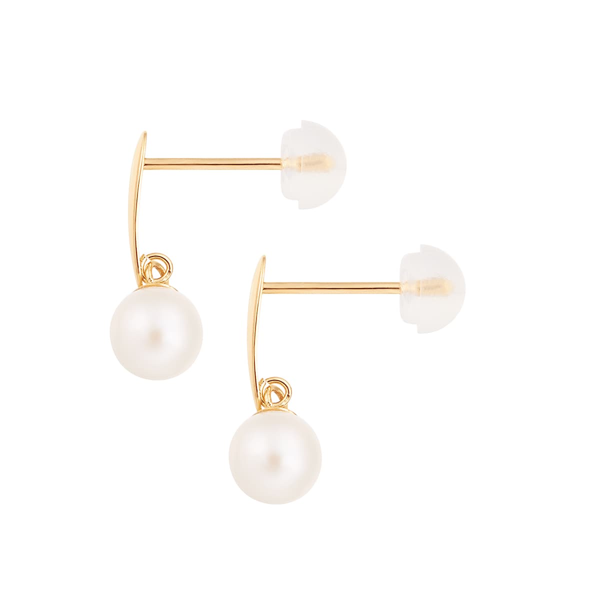 K18イエローゴールド淡水パールピアス（4.5mm）(RPE323-003)|TSUTSUMI