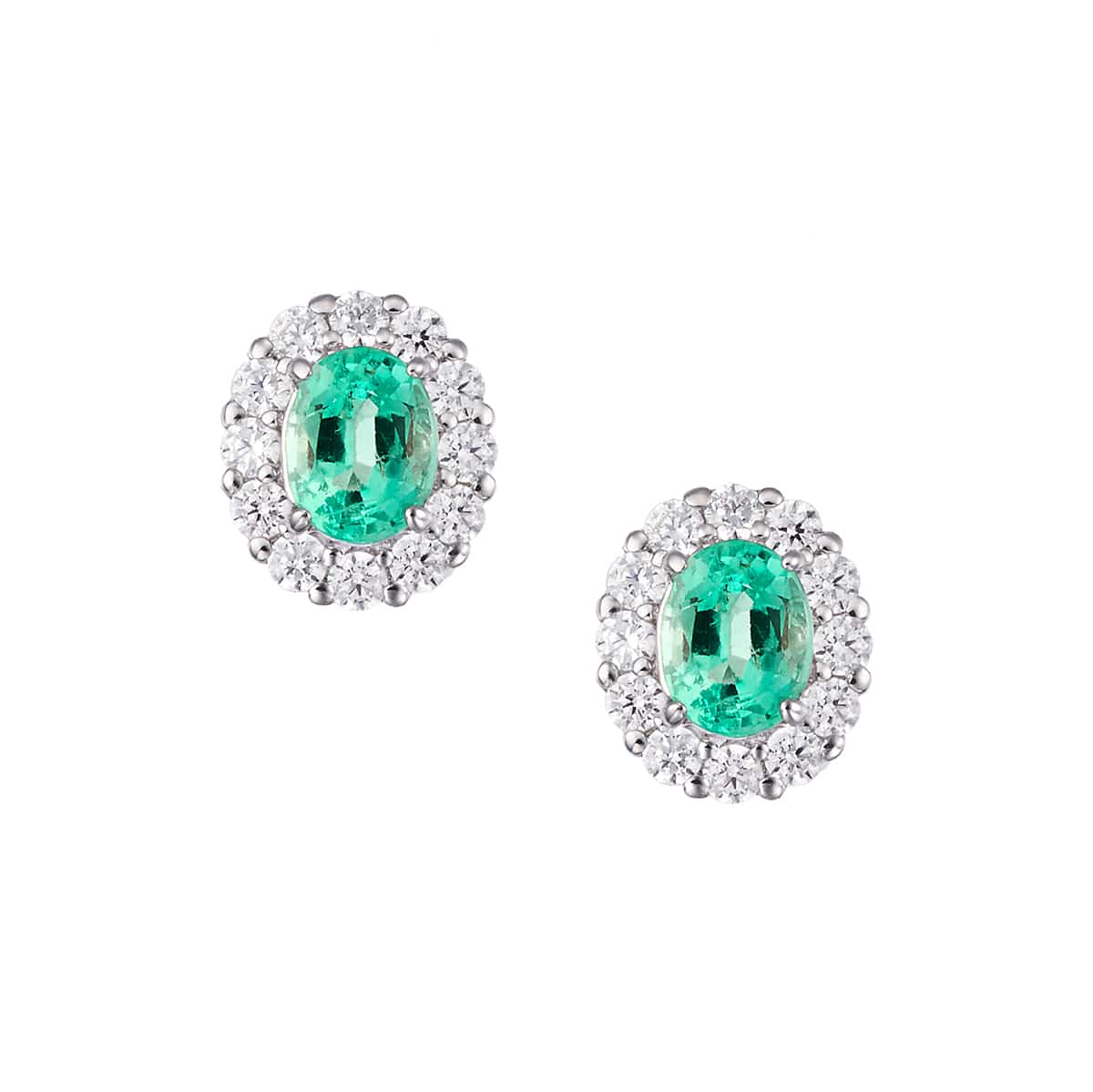K10ホワイトゴールドエメラルドピアス(RPE180-002)|TSUTSUMI