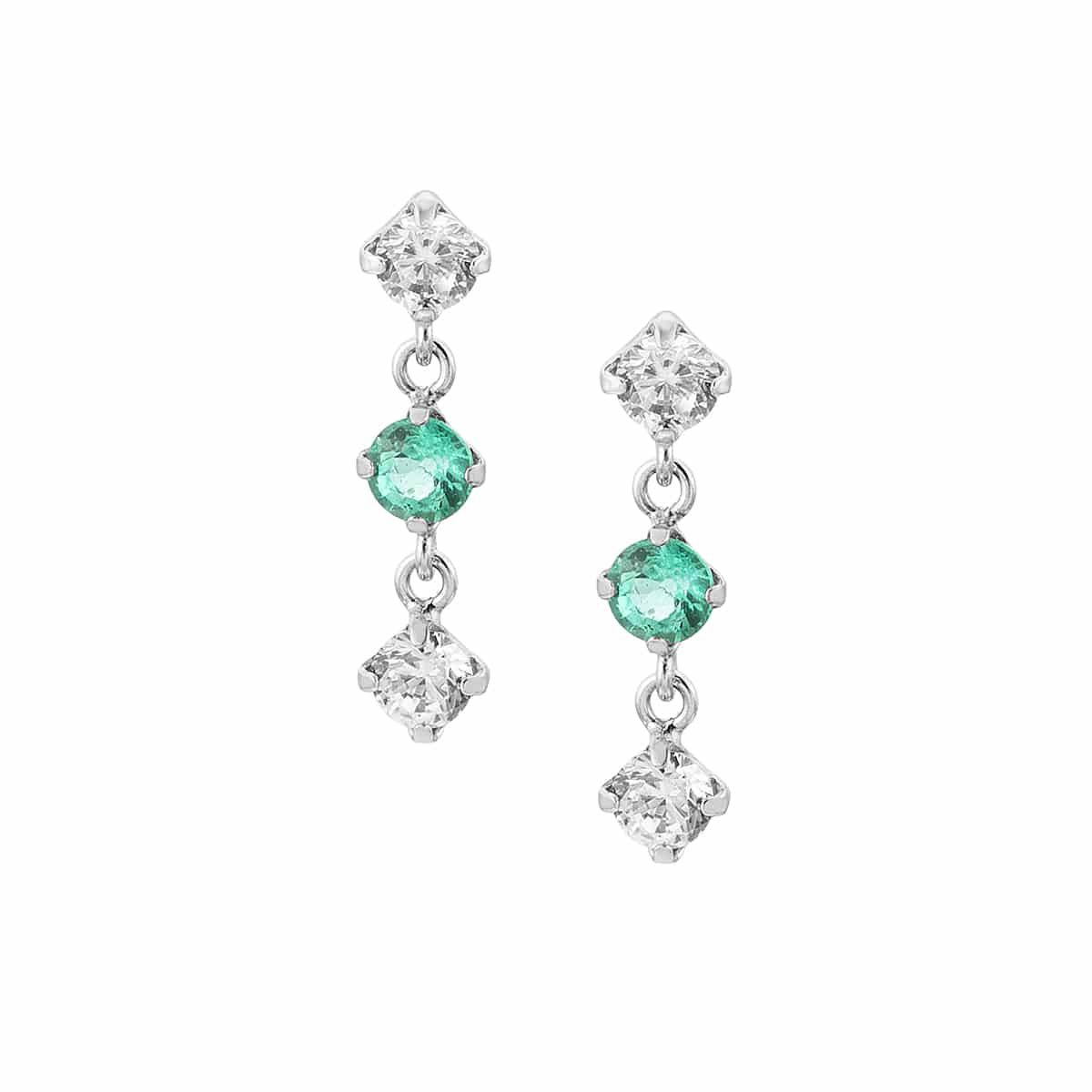 ツツミ PTエメラルドピアス RPE150-002 プラチナエメラルドピアス