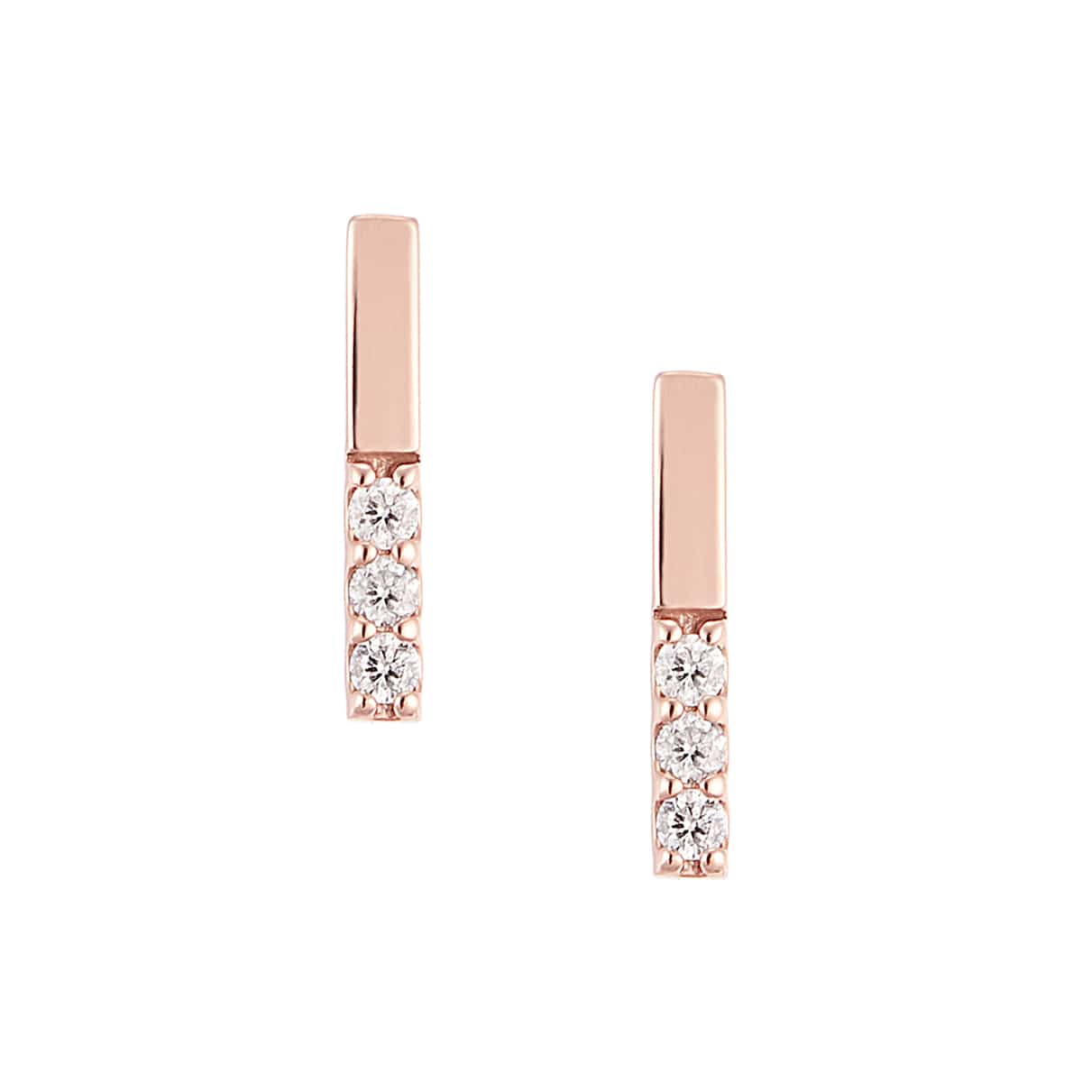 K10ピンクゴールドダイヤモンドピアス(RPE102-002)|TSUTSUMI